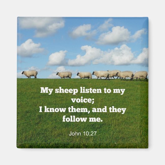 Bibelverse, John 10:27, Magnet (Vorne)