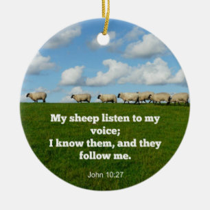 Bibelverse, John 10:27, Mein Schaf... Keramik Ornament