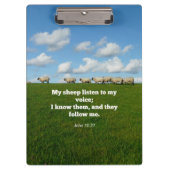 Bibelverse, John 10:27, Mein Schaf... Klemmbrett (Vorderseite)
