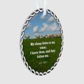 Bibelverse, John 10:27, Mein Schaf... Ornament (Vorderseite)