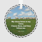 Bibelverse, John 10:27, Mein Schaf... Ornament (Rückseite)