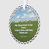 Bibelverse, John 10:27, Mein Schaf... Ornament (Vorderseite)