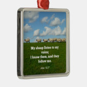Bibelverse, John 10:27, Mein Schaf... Ornament Aus Metall (Rechts)