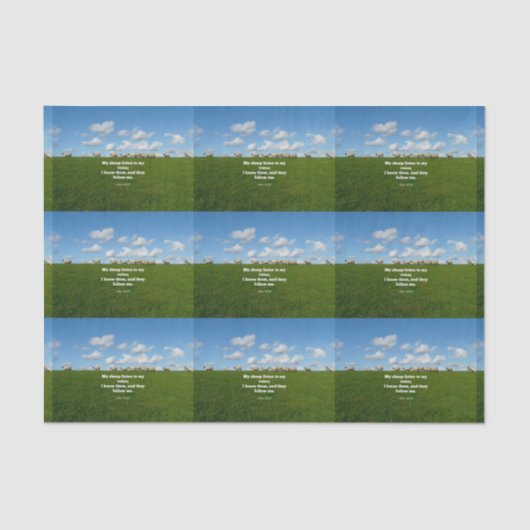 Bibelverse, John 10:27, Mein Schaf... Seidenpapier (Vorderseite)