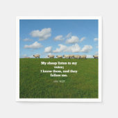 Bibelverse, John 10:27, Mein Schaf... Serviette (Vorderseite)