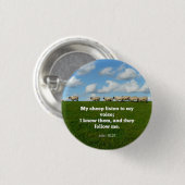 Bibelverse, John 10:27, Schafe, Button (Vorne & Hinten)