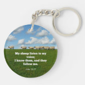 Bibelverse, John 10:27, Schafe, Schlüsselanhänger (Rückseite)