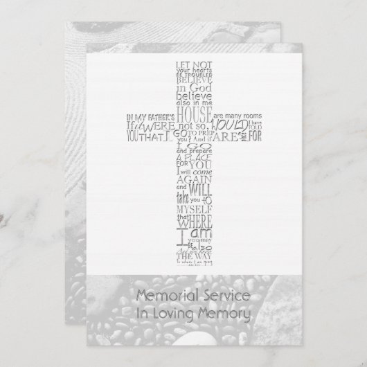 Bibelverse John 14 Memorial Service 3 Einladung (Vorne/Hinten)