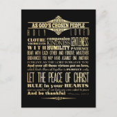 Bibelverse - Kolossians 3:12-13 Postkarte (Vorderseite)