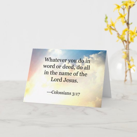 Bibelverse, Kolossians 3-17, Karte (Gelbe Blume)