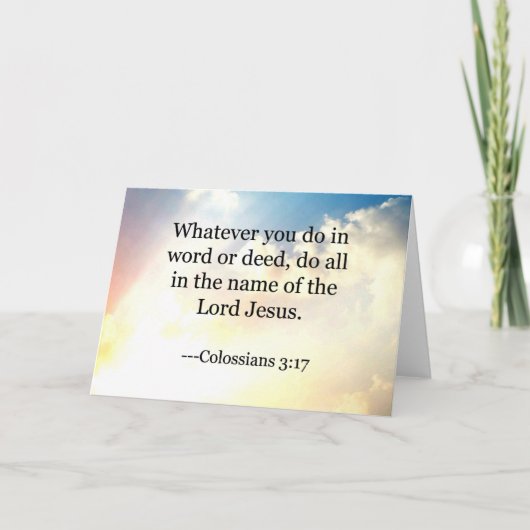 Bibelverse, Kolossians 3-17, Karte (Vorderseite)