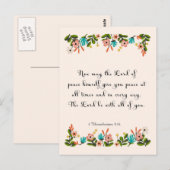 Bibelverse Kunst - 2 Thessaloniker 3:16 Postkarte (Vorne/Hinten)