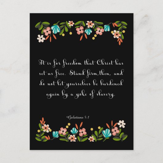 Bibelverse Kunst - Galaten 5:1 Postkarte (Vorderseite)