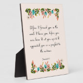 Bibelverse Kunst - Jeremiah 1:5 Fotoplatte (Seite)