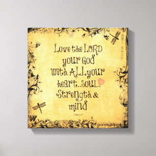 Bibelverse: Liebe des Herrn, Herz, Soul, Kraft Leinwanddruck