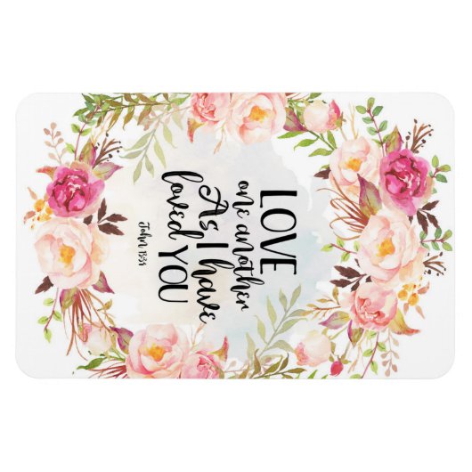 Bibelverse, Liebe einander, John 13:34, Magnet (Horizontal)