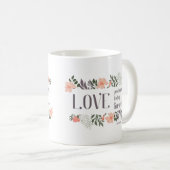 Bibelverse: Liebe gestern, heute, für immer Kaffeetasse (VorderseiteRechts)