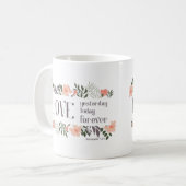 Bibelverse: Liebe gestern, heute, für immer Kaffeetasse (Vorderseite Links)