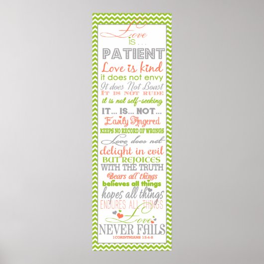 Bibelverse "Liebe ist" 1Corinthians Poster (Vorne)