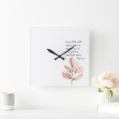 Bibelverse Lord Psalm Leafy-Schrift Quadratische Wanduhr (Zuhause)