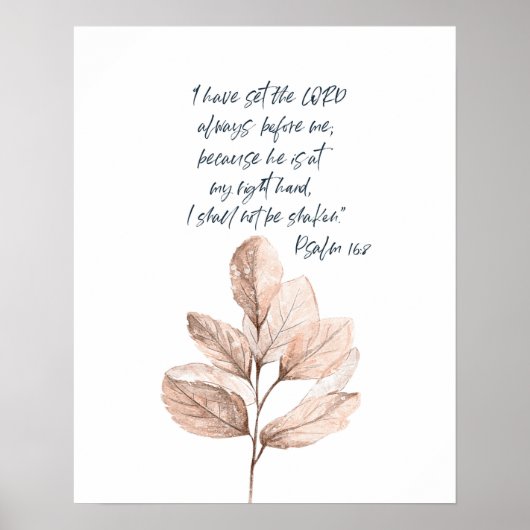 Bibelverse Lord Psalm Leafy Skripte Poster (Vorne)
