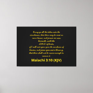 Bibelverse Malachi 3:10 (KJV) Neujahrstag Leinwanddruck