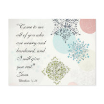 Bibelverse Matthew 11:28 Vintage Design Postkarte