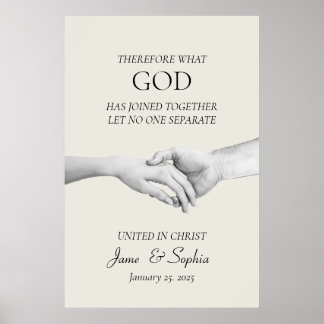 Bibelverse Matthew 19:6 - Christlicher Glaube Hoch Poster