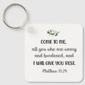 Bibelverse Matthew Olive Square Schlüsselanhänger (Vorderseite)