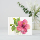 Bibelverse mit der Blume "Hibiskus" Postkarte (Stehend Vorderseite)