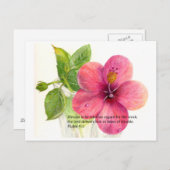 Bibelverse mit der Blume "Hibiskus" Postkarte (Vorne/Hinten)
