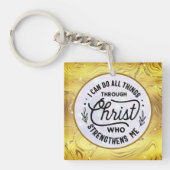 Bibelverse mit elegantem Shiny Gold fördern Schlüsselanhänger (Vorderseite)