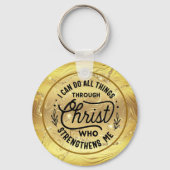 Bibelverse mit elegantem Shiny Gold fördern Schlüsselanhänger (Vorderseite)