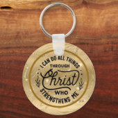 Bibelverse mit elegantem Shiny Gold fördern Schlüsselanhänger (Vorderseite)