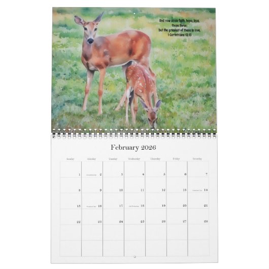 Bibelverse mit Nature Art Kalender (Feb 2026)