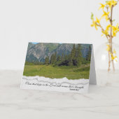 Bibelverse mit österreichischer Alpenszene Karte (Gelbe Blume)