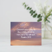Bibelverse Motivierend Schriften Psalm 37:5 Postkarte (Stehend Vorderseite)