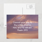 Bibelverse Motivierend Schriften Psalm 37:5 Postkarte (Vorne/Hinten)