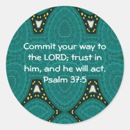 Bibelverse Motivierend Schriften Psalm 37:5 Runder Aufkleber