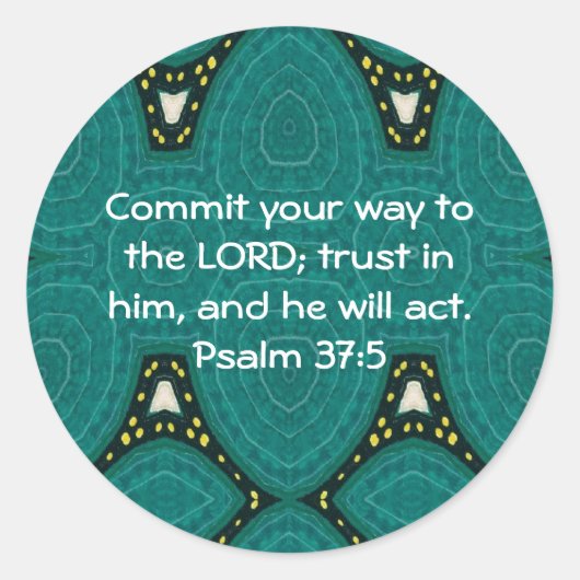 Bibelverse Motivierend Schriften Psalm 37:5 Runder Aufkleber (Vorderseite)