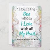 Bibelverse Multicolor Hochzeitskarten Einladung (Vorderseite)