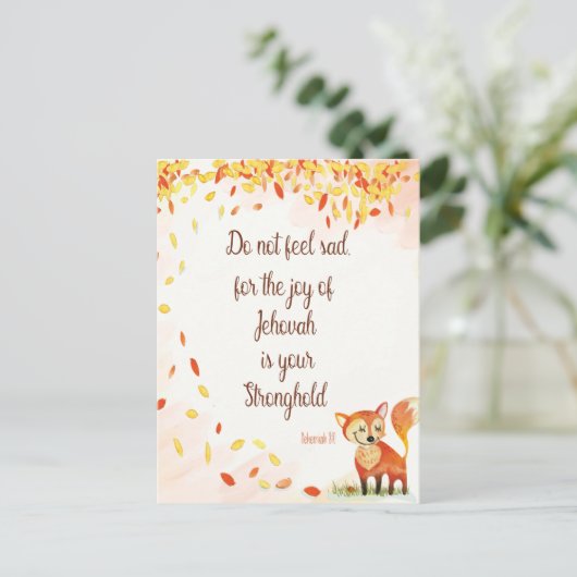 Bibelverse - Nehemiah 8:10 Notebook Postkarte (Stehend Vorderseite)