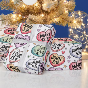 Bibelverse Niedlich Hearts Geschenkpapier