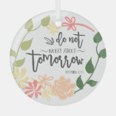 Bibelverse Niedliche Blume Handschrift Ornament Aus Glas (Vorderseite)