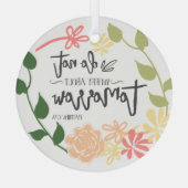 Bibelverse Niedliche Blume Handschrift Ornament Aus Glas (Rückseite)