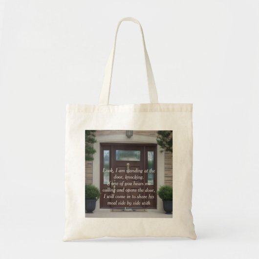 Bibelverse Offenbarung 3:20 Tote Bag-n4 Tragetasche (Vorne)
