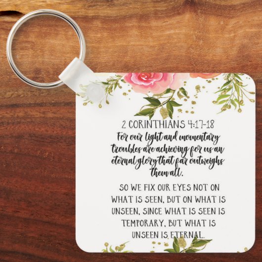 Bibelverse Personalisiert Square Schlüsselanhänger (Vorderseite)