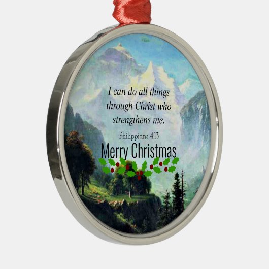 Bibelverse, Phil 4:13, Weihnachten, Ornament Aus Metall (Rechts)