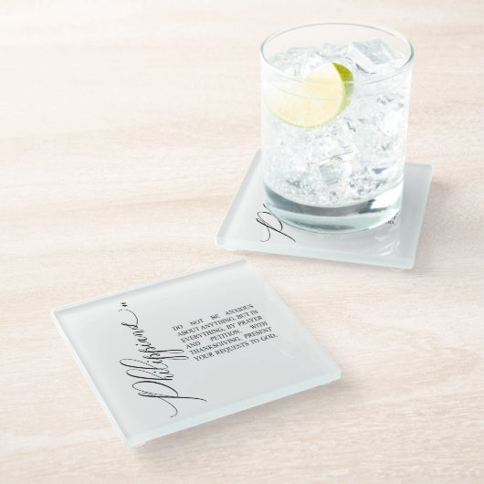 Bibelverse Philippians Glass Untersetzer (Schrägansicht)