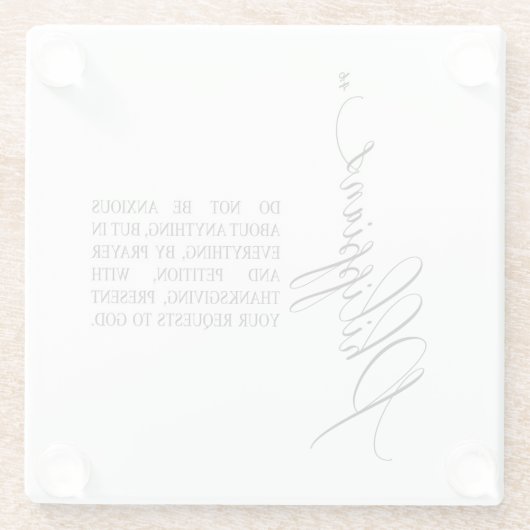 Bibelverse Philippians Glass Untersetzer (Rückseite)